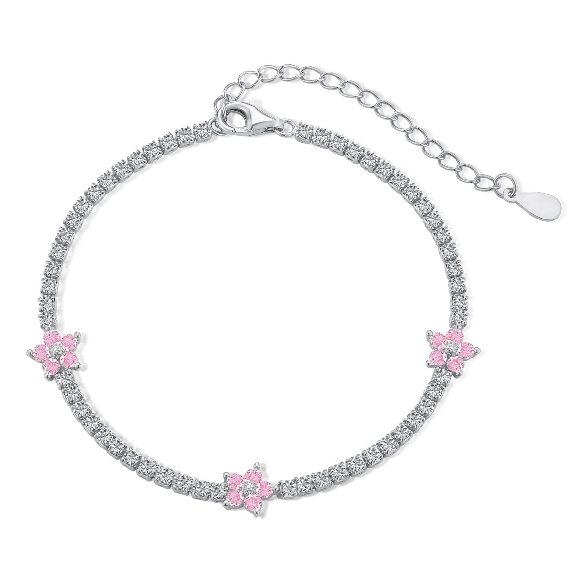 [Goodv]Sparkling Flower Shape Tennis Bracelet