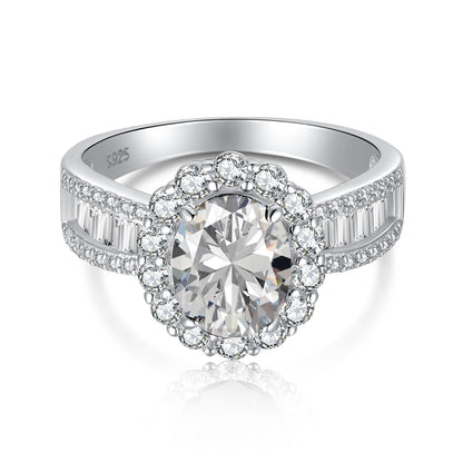[Goodv]1.5 Carat Dazzling Charming Oval Cut Banquet Ring