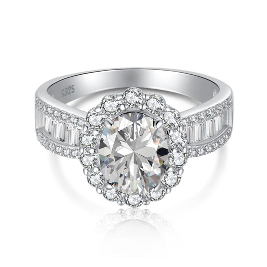 [Goodv]1.5 Carat Dazzling Charming Oval Cut Banquet Ring