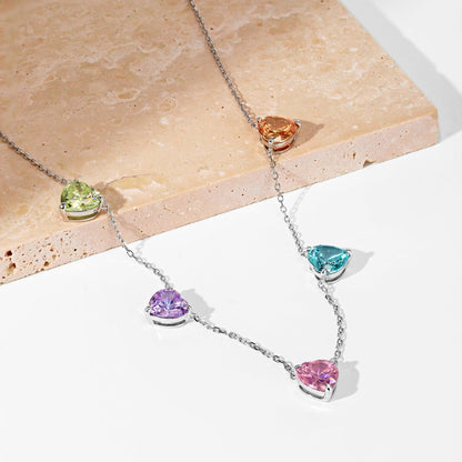 [Goodv]Sparkling Colorful Heart Cut Necklace