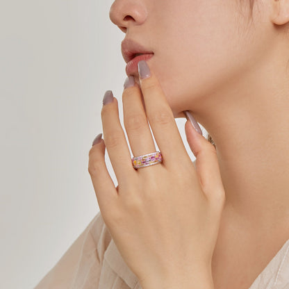 [Goodv]Radiant Colorful Radiant Cut Daily Ring