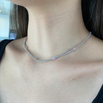 [Goodv]Luxurious Colorful Flower Tennis Necklace