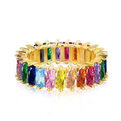 [Goodv]Unique Colorful Radiant Cut RIng