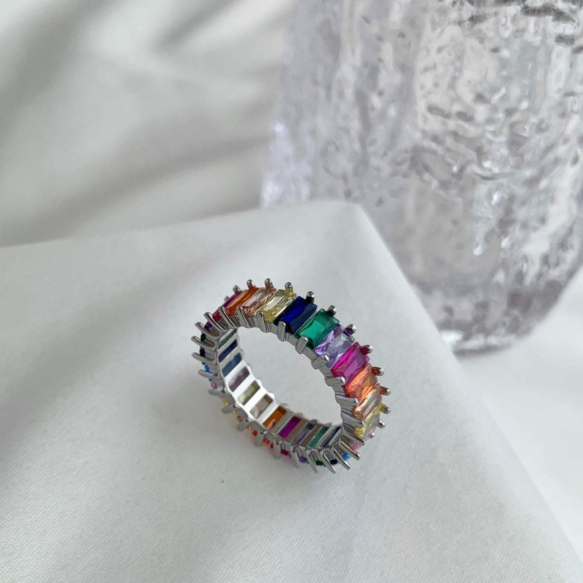 [Goodv]Unique Colorful Radiant Cut RIng