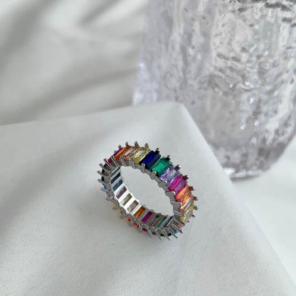[Goodv]Unique Colorful Radiant Cut RIng