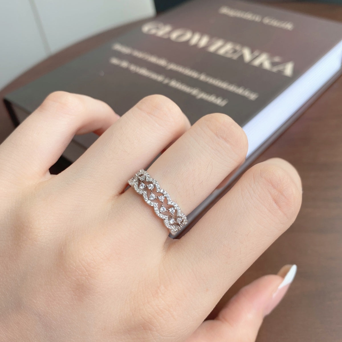 [Goodv]Elegant Resplendent Round Shape Party Ring