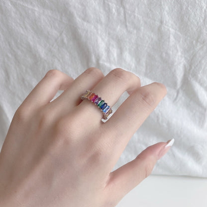 [Goodv]Unique Colorful Radiant Cut RIng