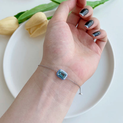 [Goodv]2.0 Carat Sparkling Colorful Emerald Cut Daily Bracelet