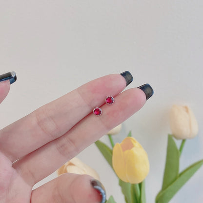 [Goodv]Sparkling Colorful Round Shape Earrings