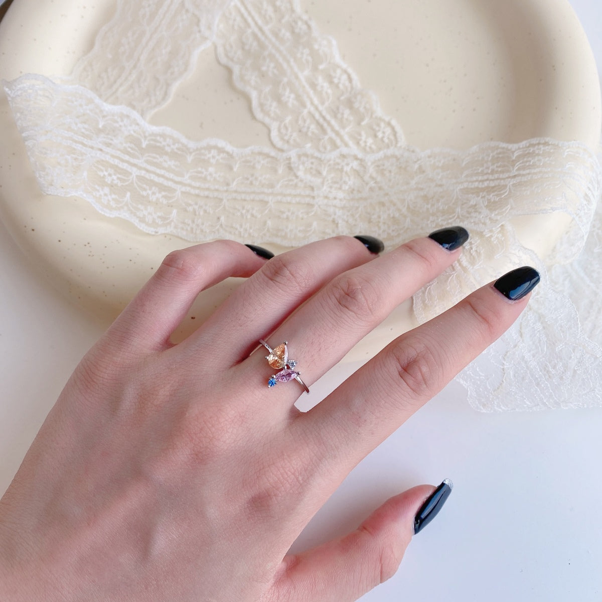 [Goodv]Radiant Colorful Multi Cut Daily Ring