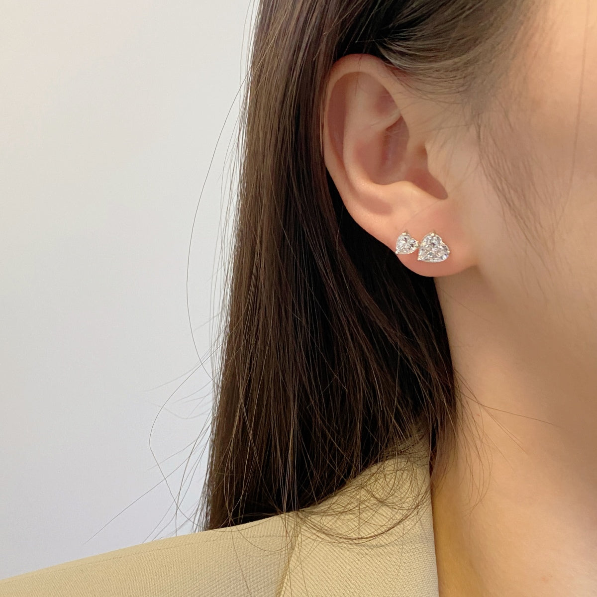 [Goodv]Double Heart-Shape Classic Princess Style Earrings