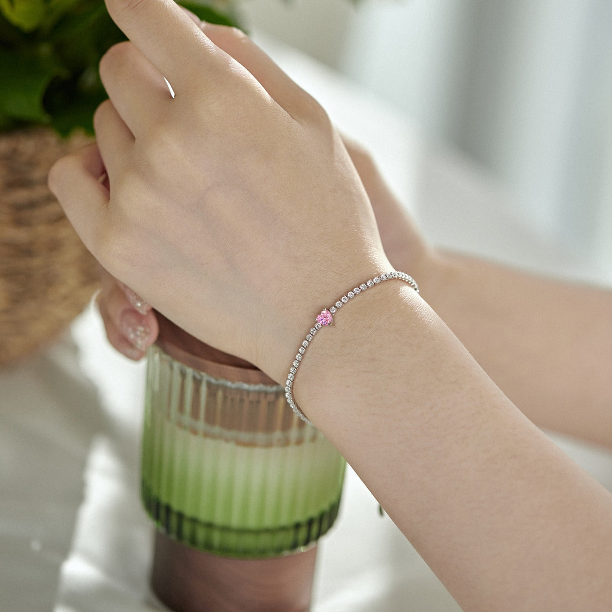 [Goodv]0.5 Carat Elegant Romantic Heart Shape Lover Bracelet