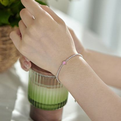 [Goodv]0.5 Carat Elegant Romantic Heart Shape Lover Bracelet