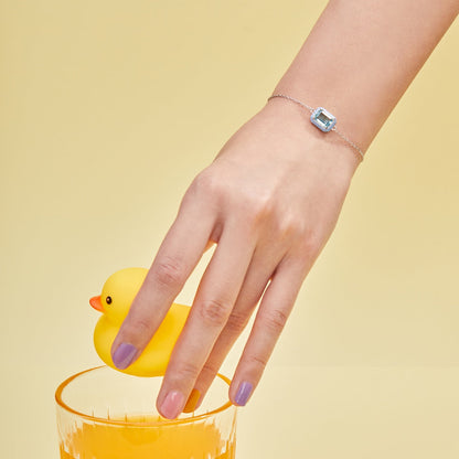 [Goodv]2.0 Carat Sparkling Colorful Emerald Cut Daily Bracelet