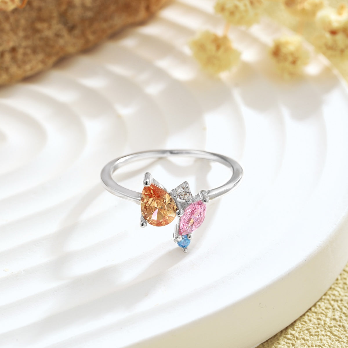 [Goodv]Radiant Colorful Multi Cut Daily Ring