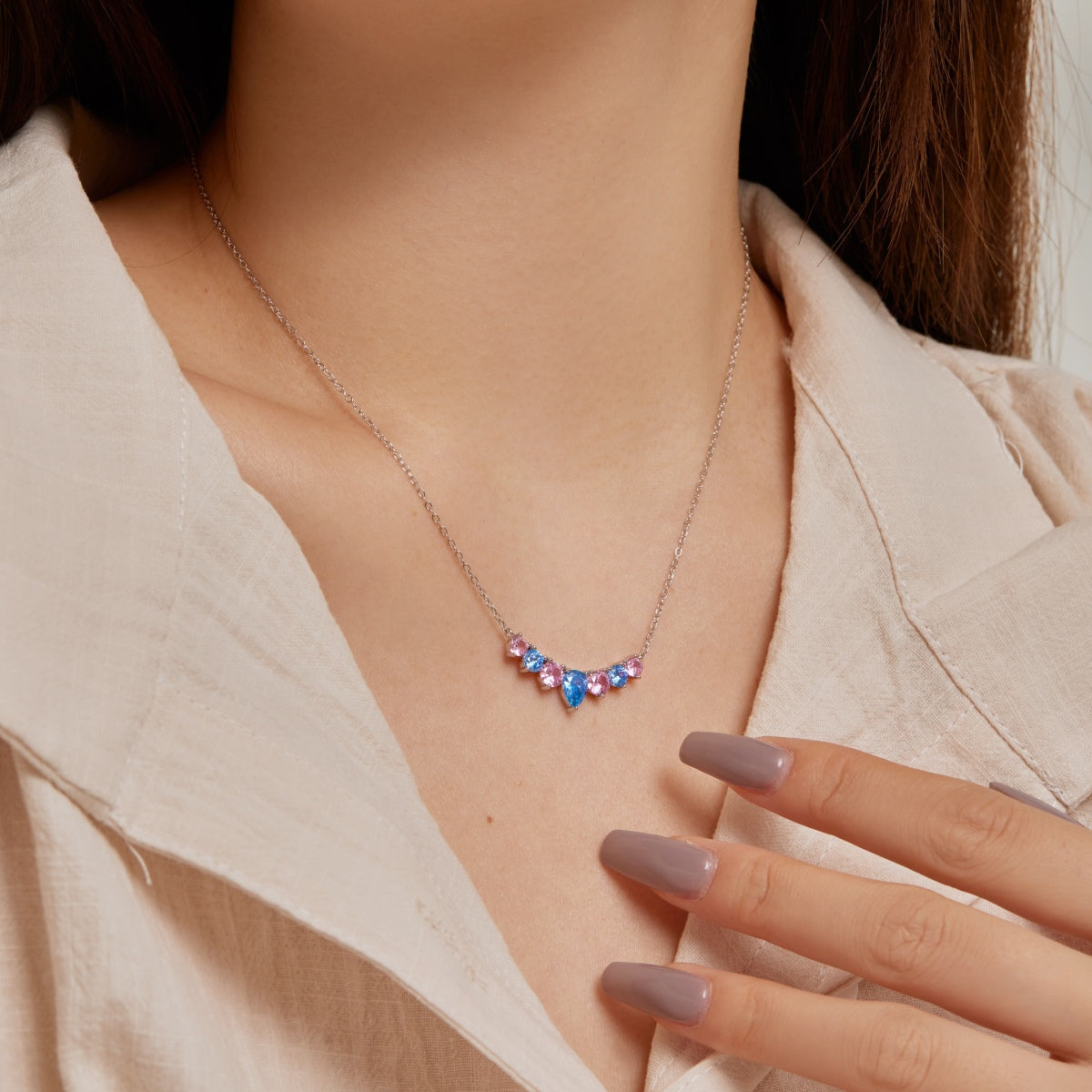 [Goodv]Dainty Colorful Heart Necklace