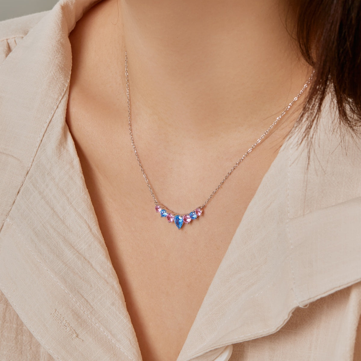 [Goodv]Dainty Colorful Heart Necklace