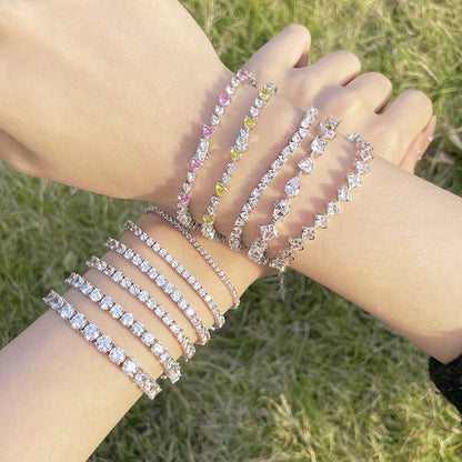 [Goodv]Luxurious Ornate Round Cut Tennis Bracelet