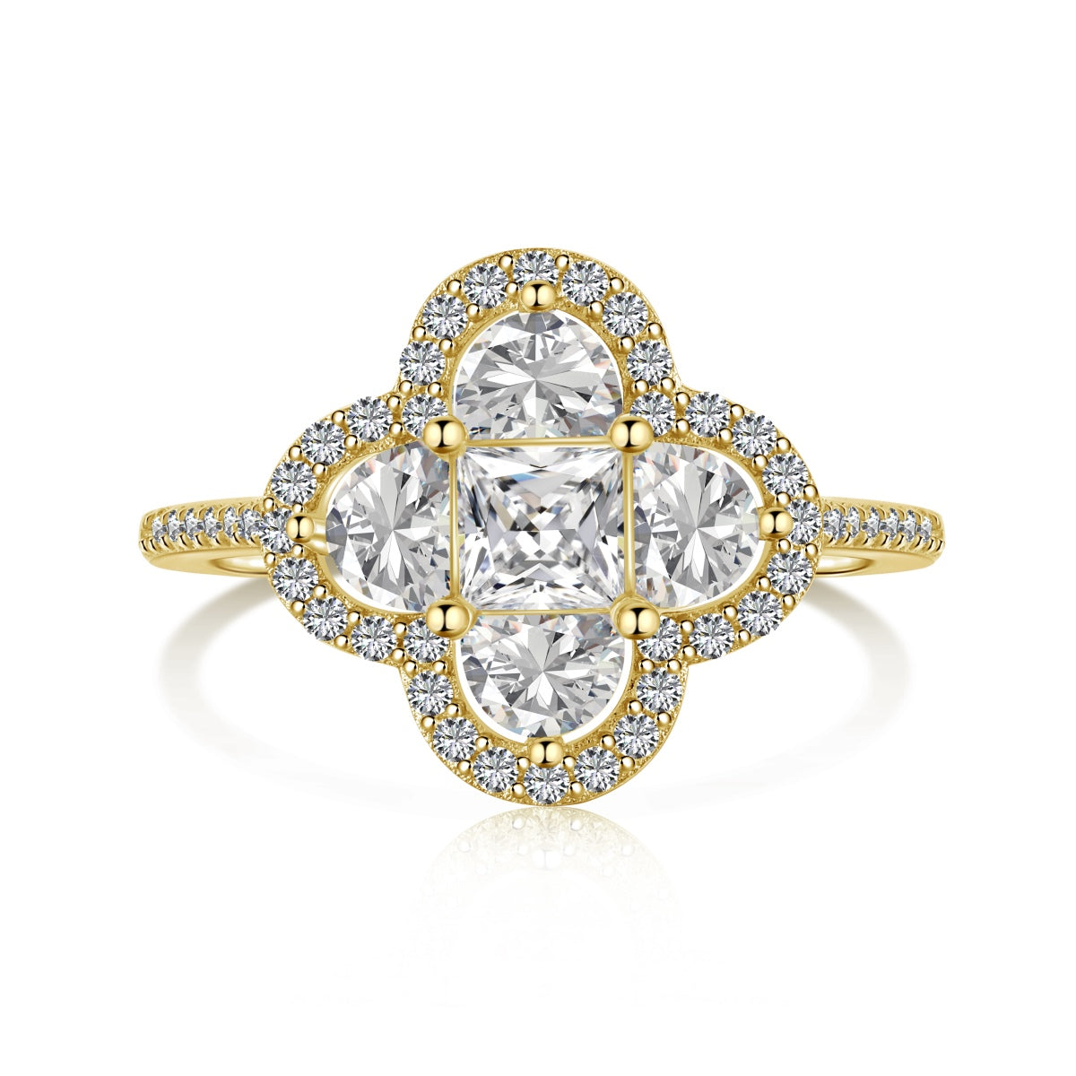 [Goodv]Luxurious Eternity Flower Shape Banquet Ring
