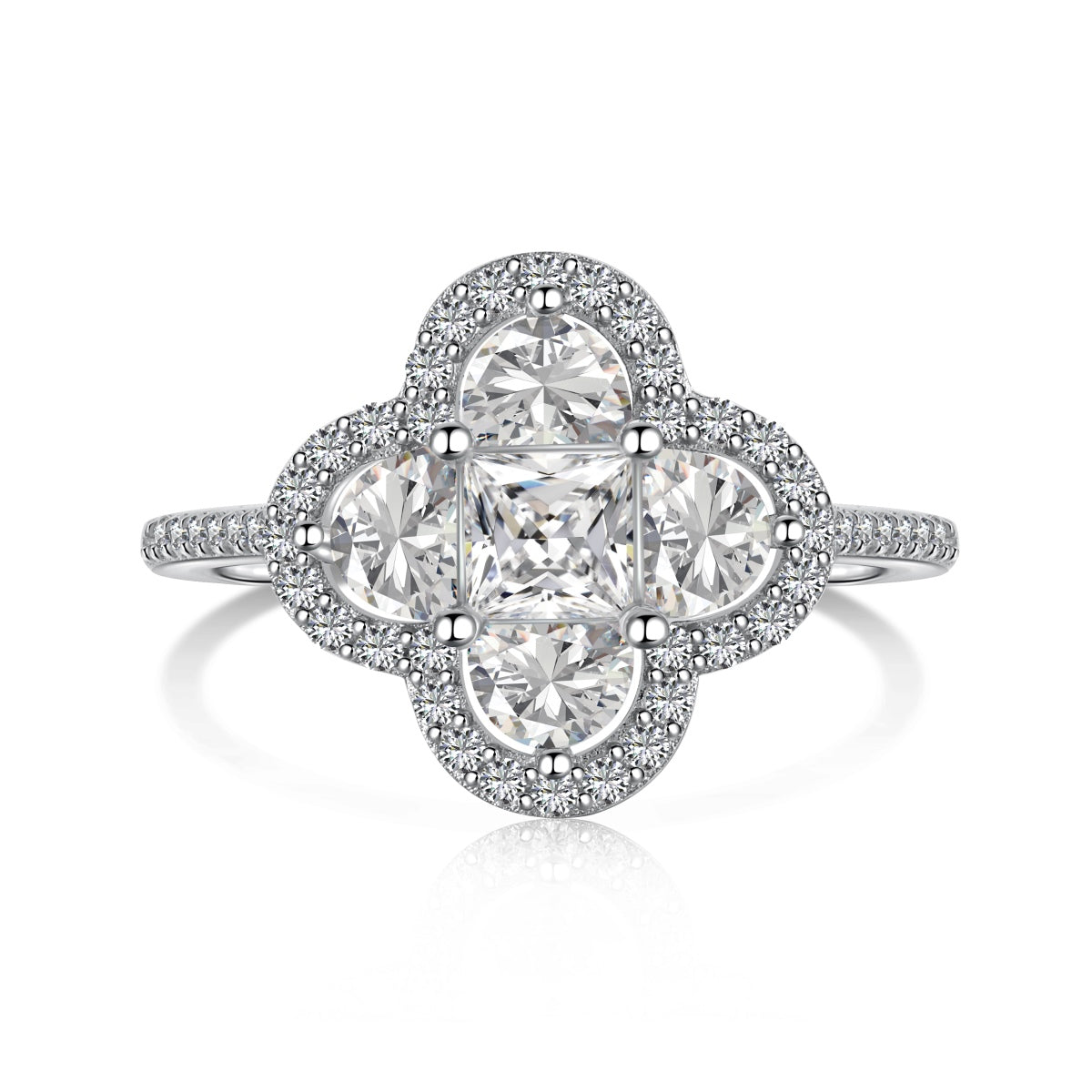 [Goodv]Luxurious Eternity Flower Shape Banquet Ring