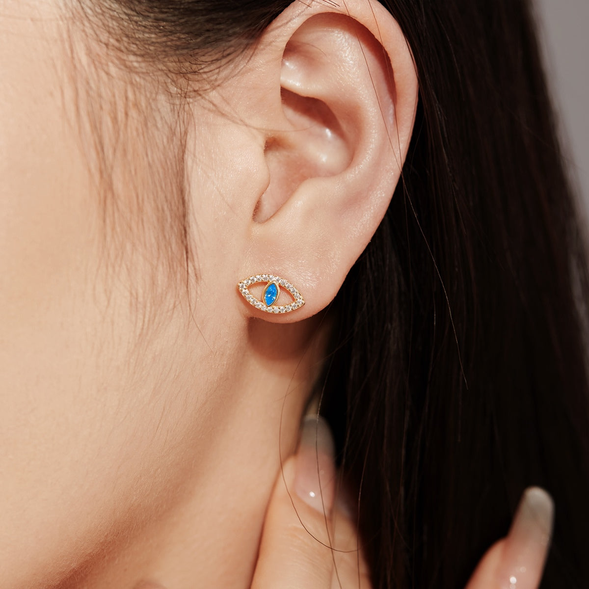 [Goodv]Blue Devil Eyes Hollow Stud Earrings
