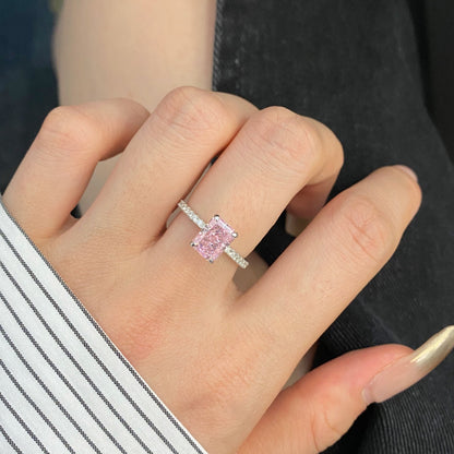 [Goodv]2.0 Carat Dazzling Sparkling Radiant Cut Party Ring