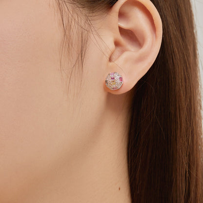 [Goodv]Ornate Colorful Octagon Shape Daily Earrings