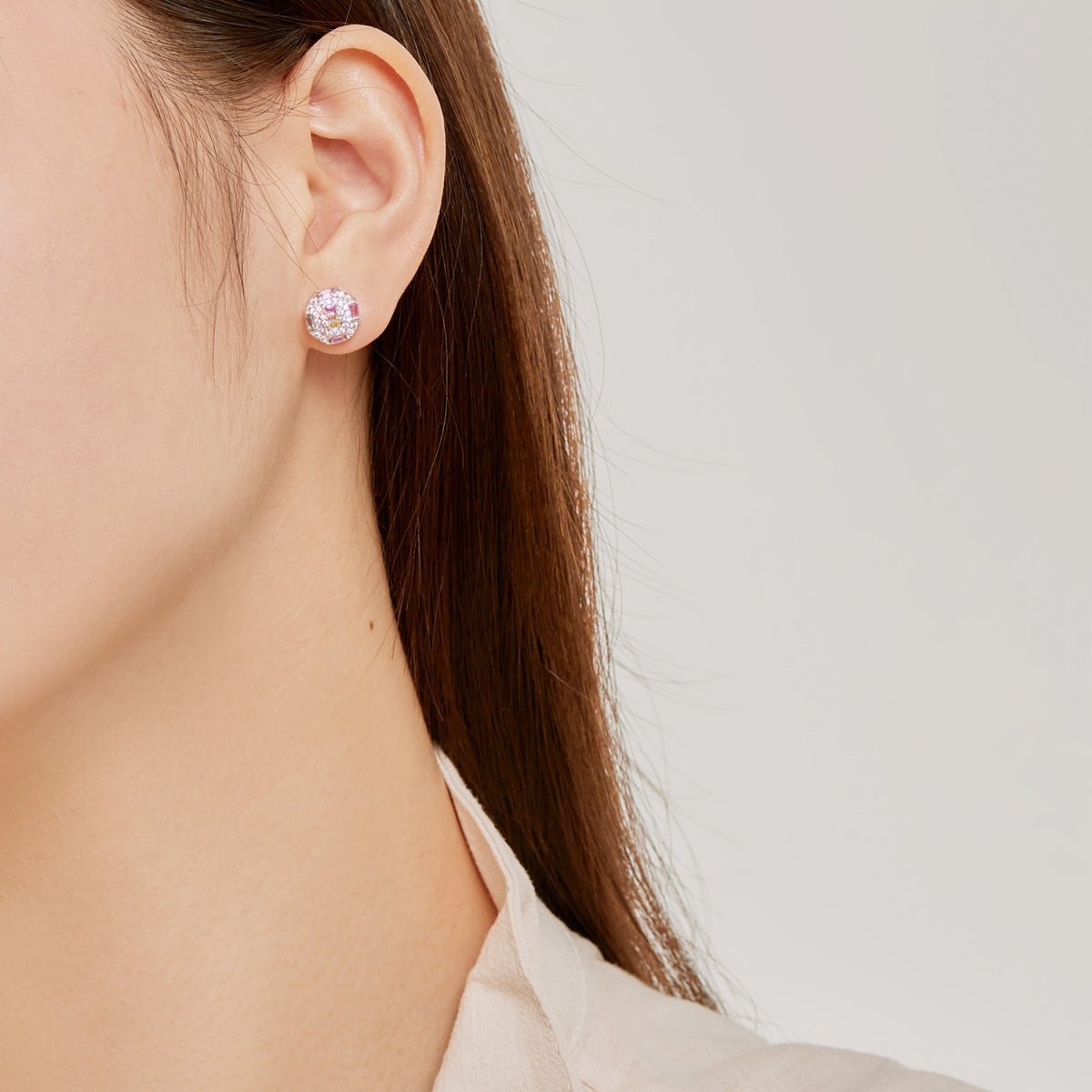 [Goodv]Ornate Colorful Octagon Shape Daily Earrings