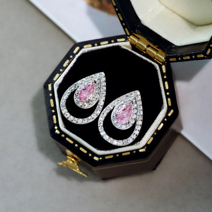 [Goodv]Sparkling Delicate Water Drop Shape Daily Earrings