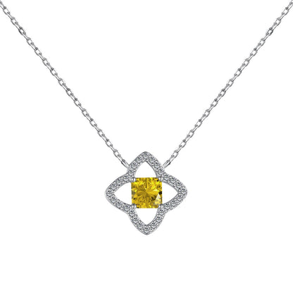 [Goodv]Exquisite Flower Shape Princess Cut Necklace