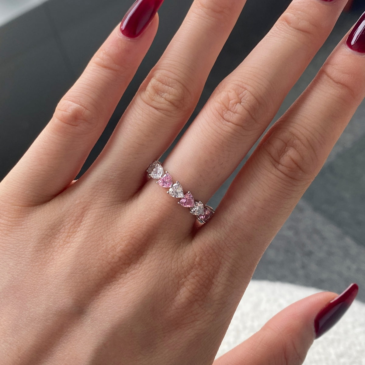 [Goodv]0.25 Carat Radiant Romance Heart Cut Lover Ring