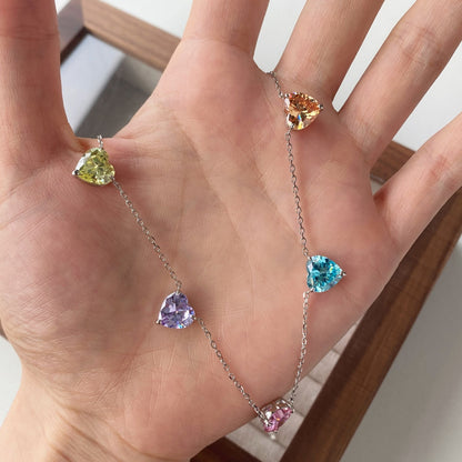 [Goodv]Sparkling Colorful Heart Cut Necklace