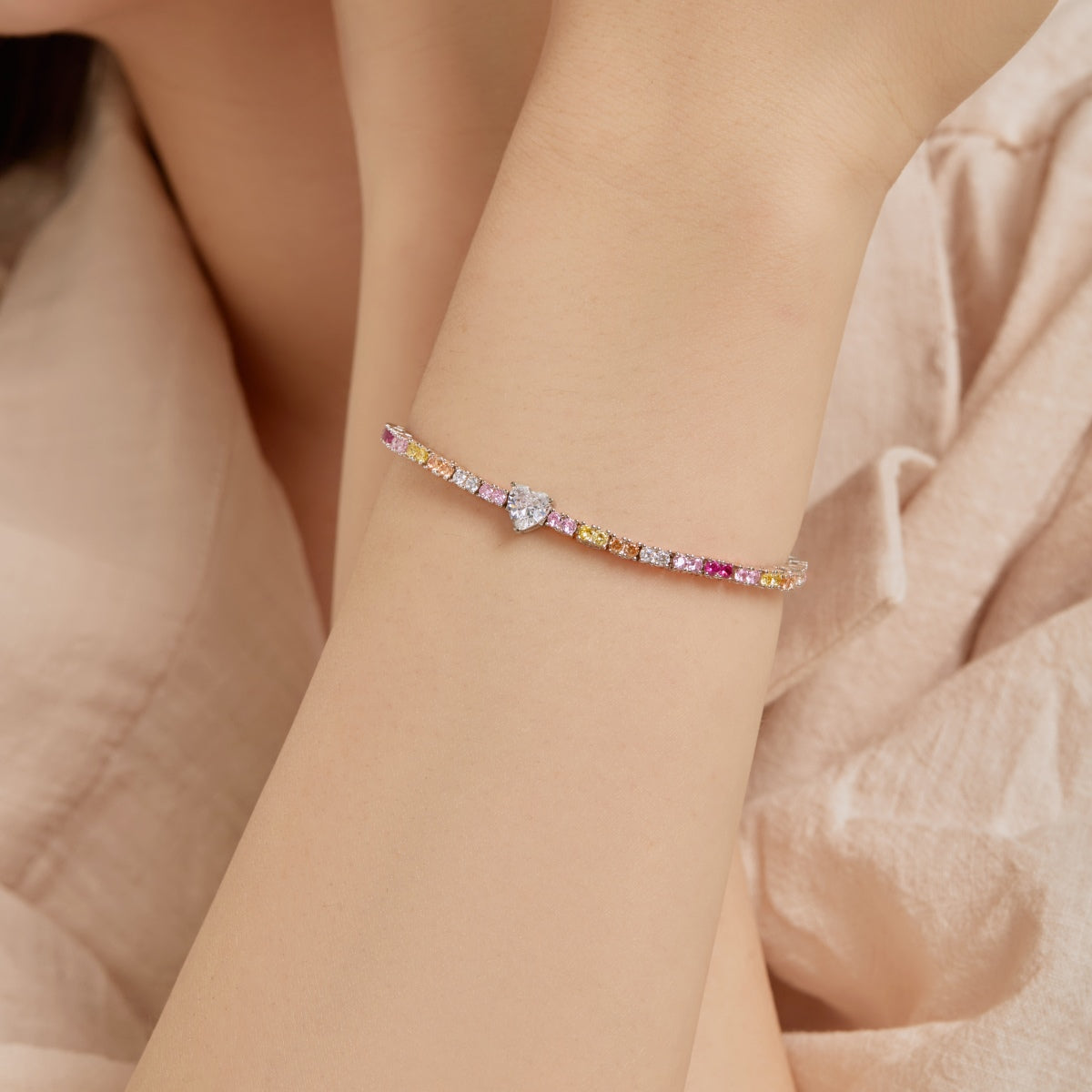 [Goodv]Delicate Romantic Heart Shape Lover Bracelet