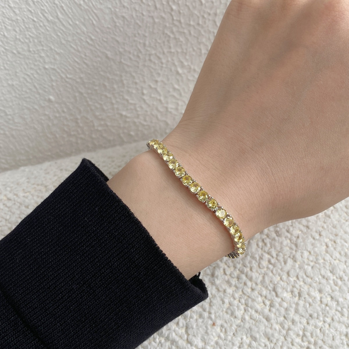 [Goodv]Ornate Dazzling Round Cut Tennis Bracelet