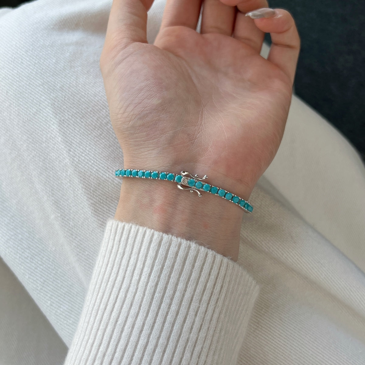 [Goodv]Dainty Charming Round Cut Tennis Bracelet