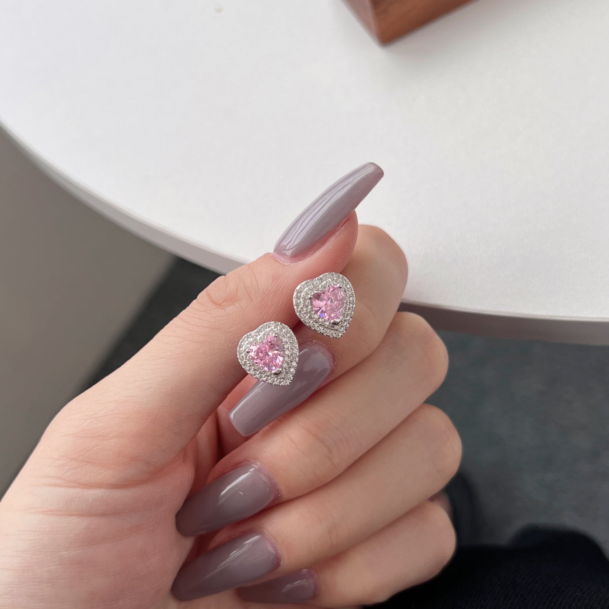 [Goodv]Dazzling Heart Shape Lover Earrings