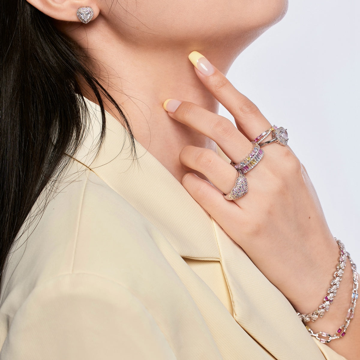 [Goodv]Delicate Ebullient Heart Shape Wedding Ring