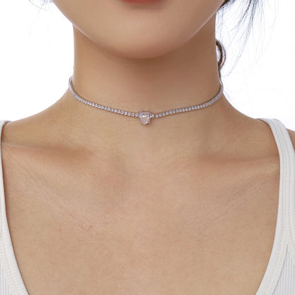 [Goodv]2.0 Carat Sparkling Tennis Heart Cut Necklace