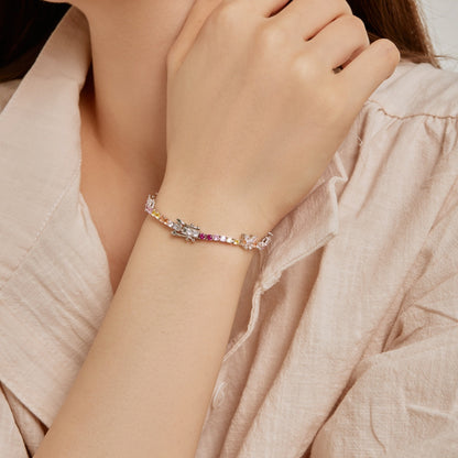 [Goodv]Ornate Colorful Butterfly Shape Round Cut Daily Bracelet