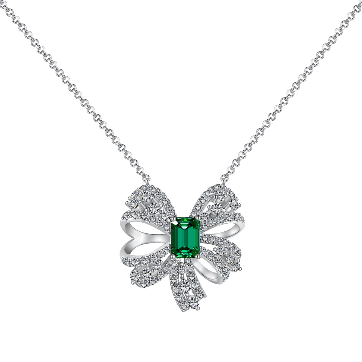 [Goodv]Luxurious Flower Shape Emerald Cut Necklace