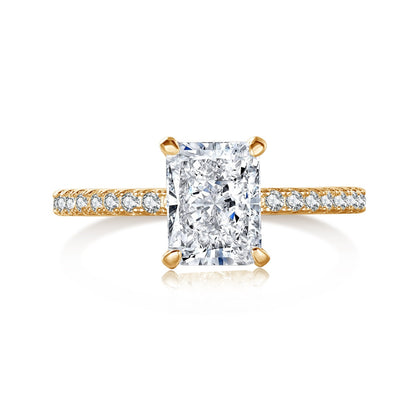 [Goodv]2.0 Carat Dazzling Sparkling Radiant Cut Party Ring