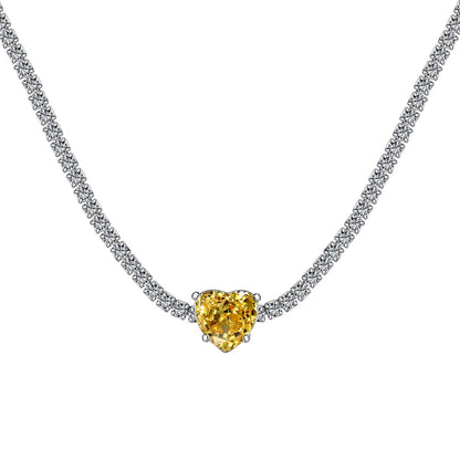 [Goodv]2.0 Carat Sparkling Tennis Heart Cut Necklace