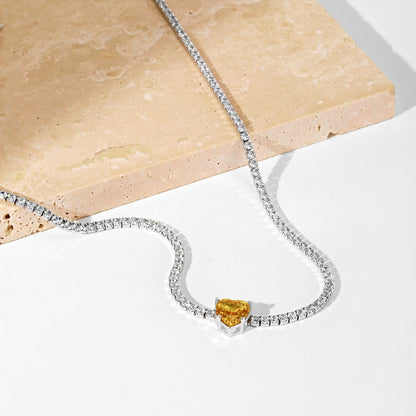 [Goodv]2.0 Carat Sparkling Tennis Heart Cut Necklace