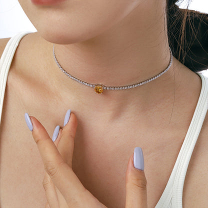 [Goodv]2.0 Carat Sparkling Tennis Heart Cut Necklace