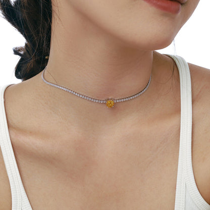 [Goodv]2.0 Carat Sparkling Tennis Heart Cut Necklace