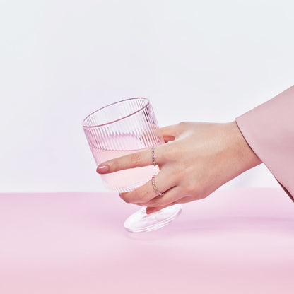 [Goodv]Sparkling Colorful Round Cut Tennis Ring