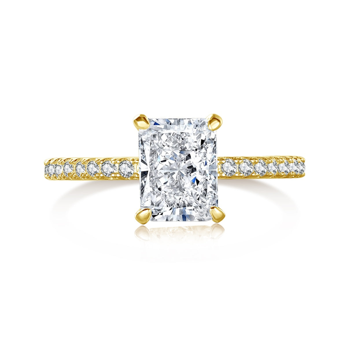 [Goodv]2.0 Carat Dazzling Sparkling Radiant Cut Party Ring