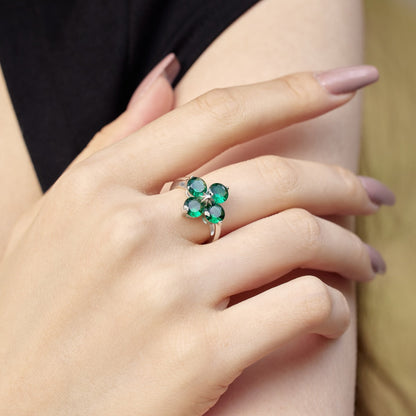 [Goodv]Four-Leaf Clover Eight-Pointed Star Ring