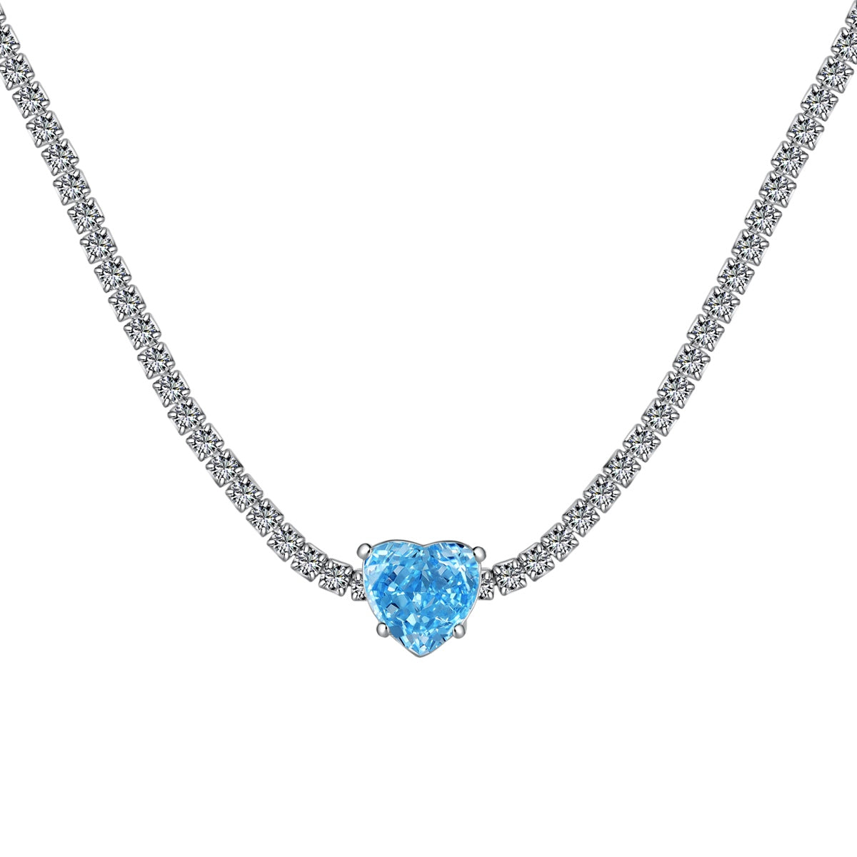 [Goodv]2.0 Carat Sparkling Tennis Heart Cut Necklace
