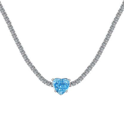 [Goodv]2.0 Carat Sparkling Tennis Heart Cut Necklace